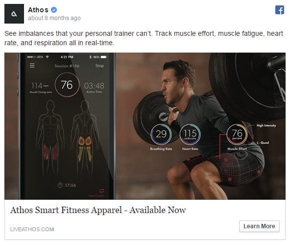 Facebook Ad Examples - Athos