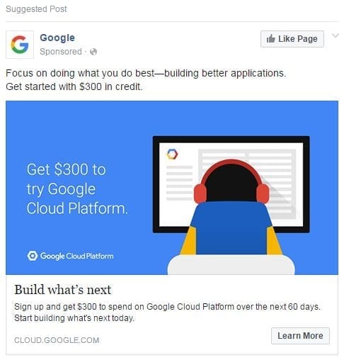 Facebook Ad Examples - Google