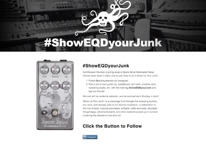 EarthQuaker Devices had a really good Instagram givewaway.