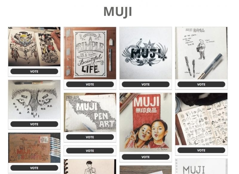 Muji is a great content marketing example that involves UGC