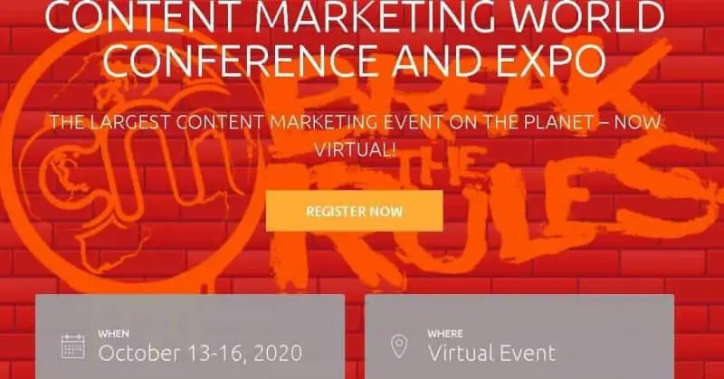 Social Media Conferences - Content Marketing World 2020- 