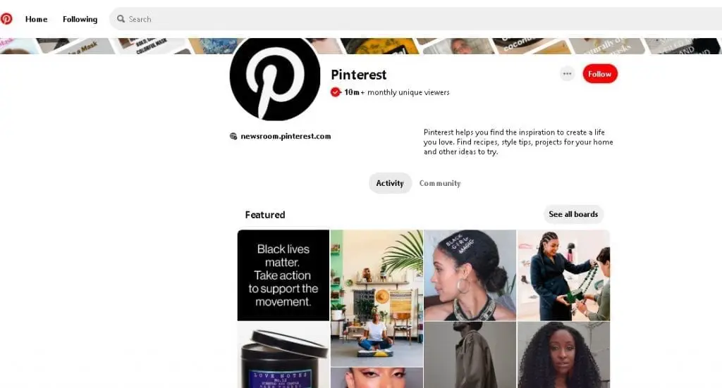 Pinterest is a visual social media site