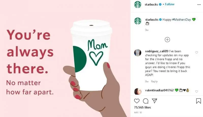Social media post ideas inspiration by Starbucks