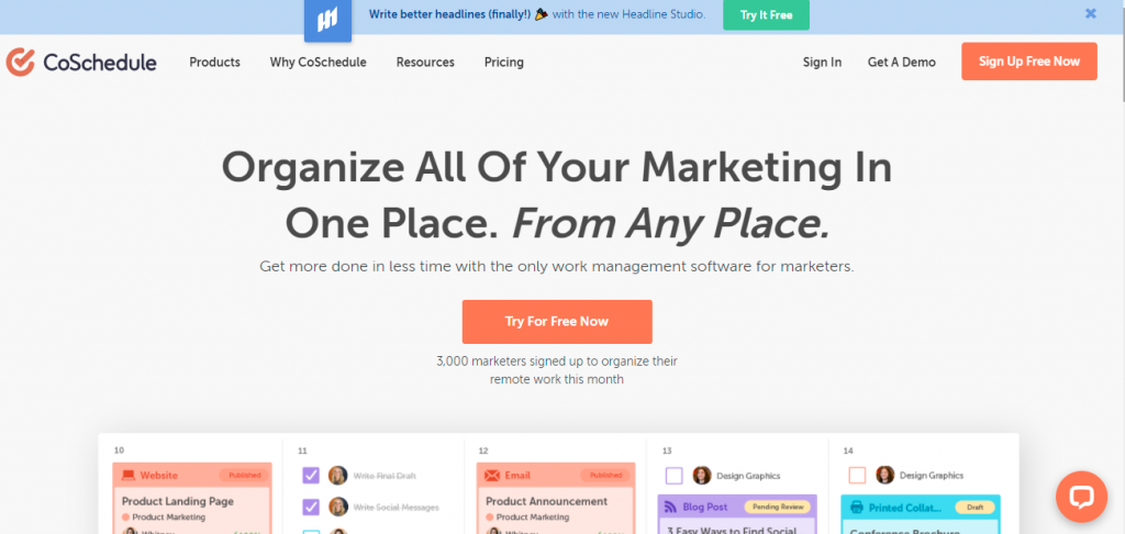 One of the most popular digital marketing tools - CoSchedule.